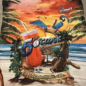 Margaritaville Jimmy Buffet style “it’s 5 o’clock somewhere” plush throw 56x46